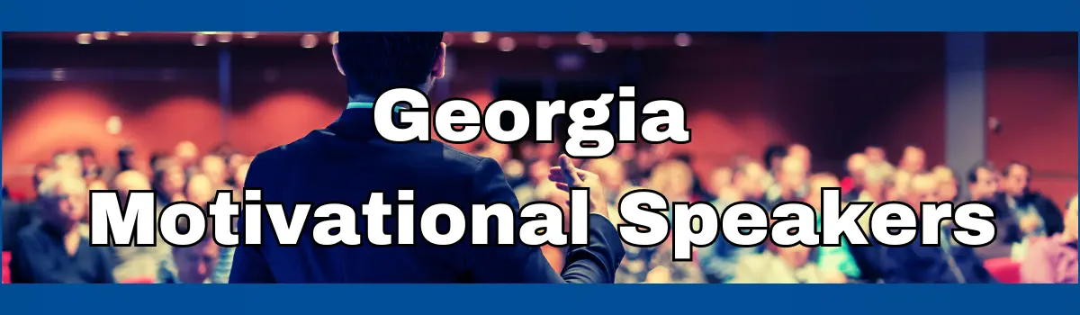 Logo promoting Georgia Motivational Speakers for hire.