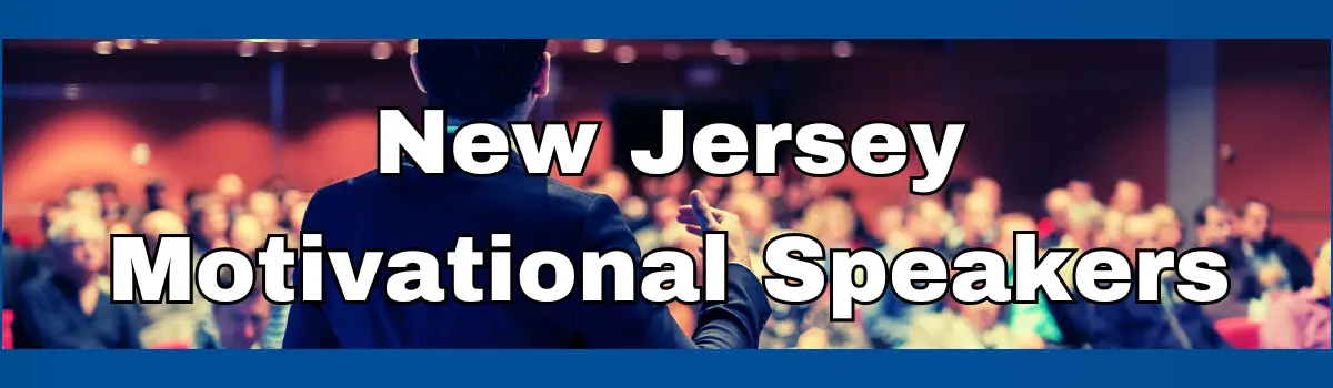 Logo promoting speakers for hire in New Jersey