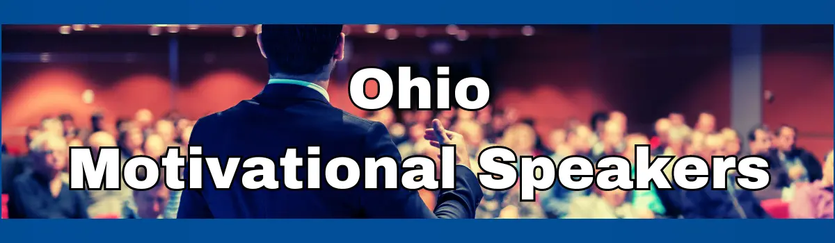 Logo promoting speakers for hire in Ohio