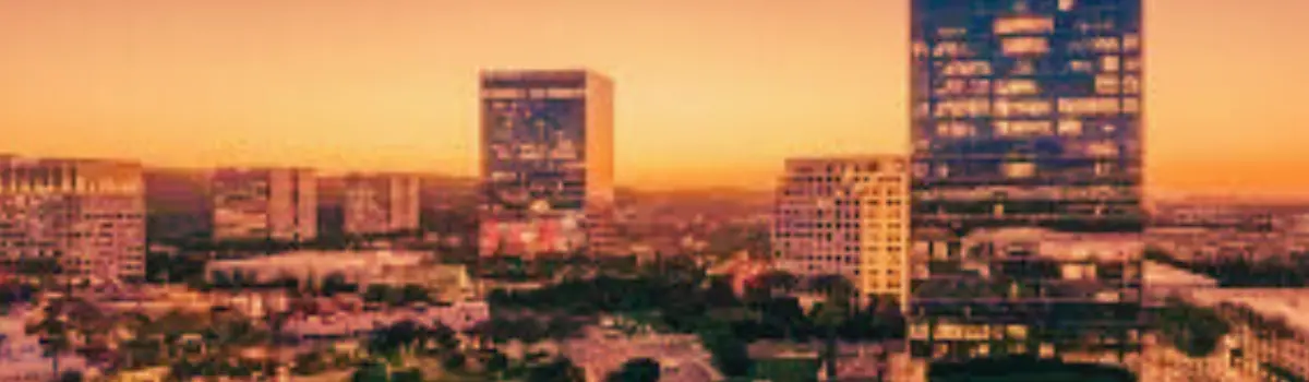 Distorted image of Skyline of Irvine.