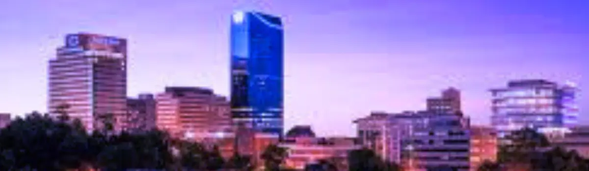 Distorted image of Lexington city skyline.