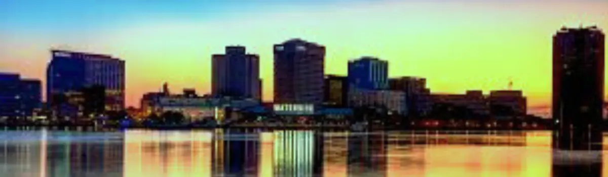 Distorted skyline of Chesapeake, VA.